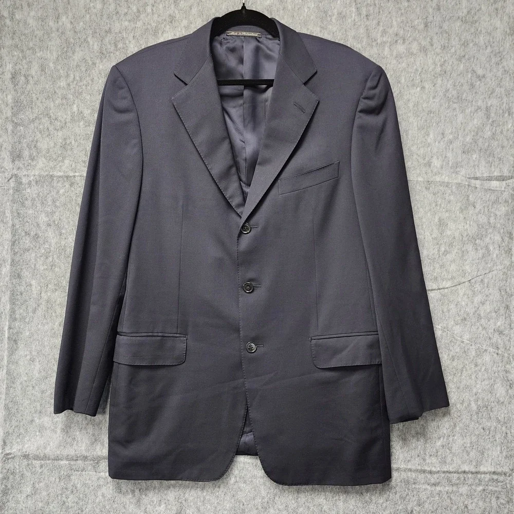 Ermenegildo Zegna Blazer Mens EU 50R (US 40R) Dark Blue Wool Made in Switzerland